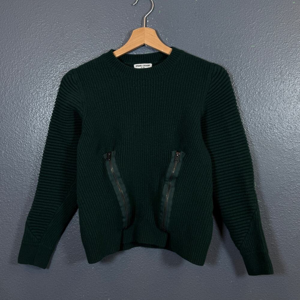 Opening Ceremony XS/S women’s Green 100% wool crew neck sweater